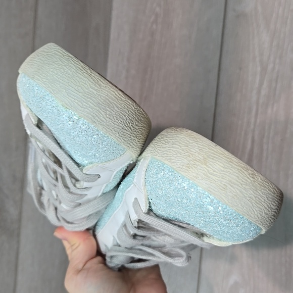 MIIM Women's Glitter Sneakers with Blue Accents Stars Sneakers Shoes Sz 9 - Picture 3 of 12